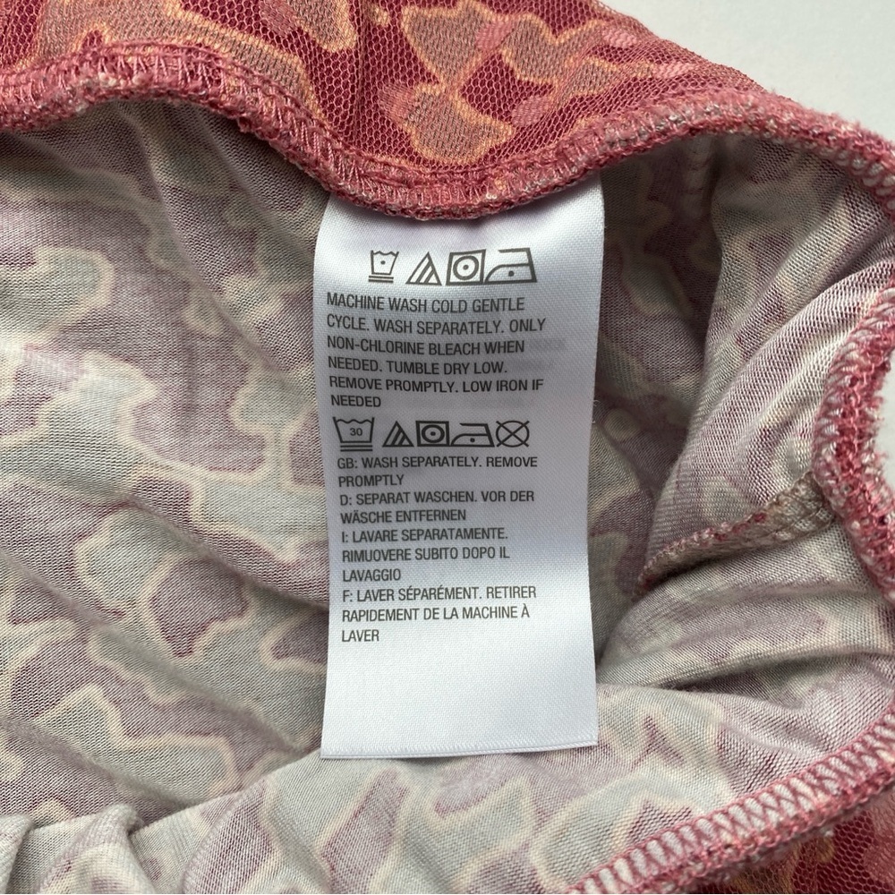 Lori Goldstein LOGO Mesh Skirt With Knit Underlay Coral Rose Size M - Picture 5 of 8